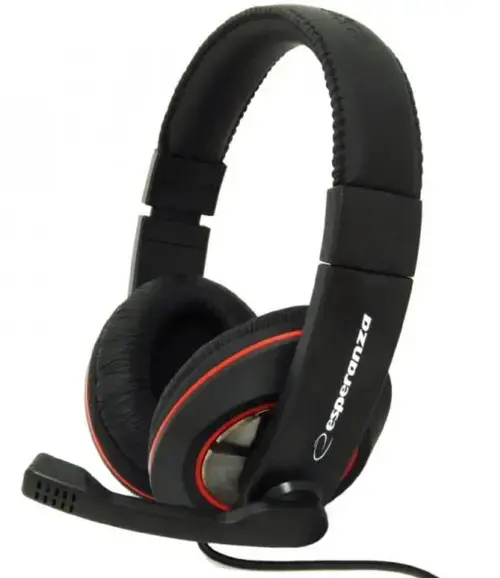Casti Stereo Esperanza EH118, Microfon (Negru/Rosu)