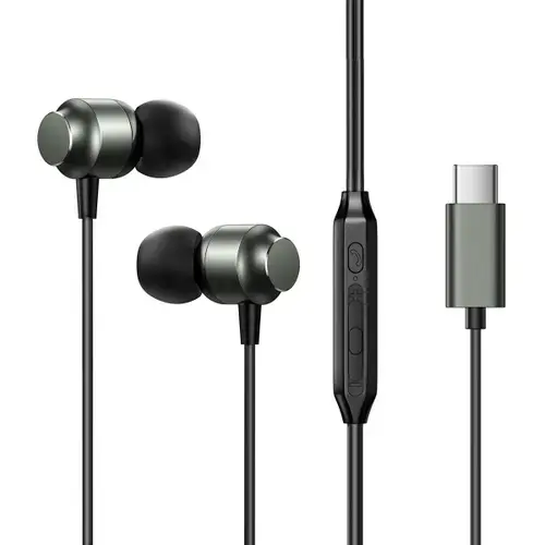 Casti Stereo Joyroom JR-EC06, USB-C, Microfon, Difuzor Dinamic Hi-Fi 10mm (Gri)