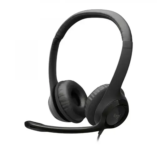 Casti Stereo Logitech H390, USB, Microfon (Negru)