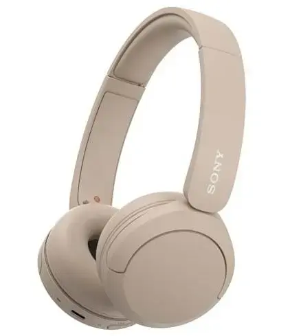 Casti Stereo Sony WH-CH520C, Wireless, Bluetooth, Microfon, Multipoint connection, Quick Charge, Autonomie 50 ore (Bej)