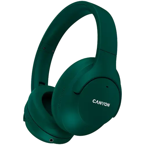 Casti Stereo Wireless CANYON OnRiff 10, Bluetooth 5.3, ANC, Hi-Fi, Autonomie 25 ore, Microfon (Verde)