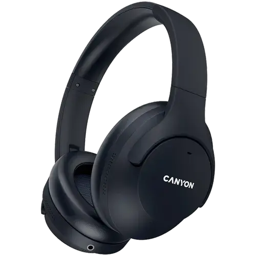 Casti Stereo Wireless CANYON OnRiff 10, Bluetooth 5.3, ANC, Hi-Fi, Autonomie 25 ore, Microfon (Negru)
