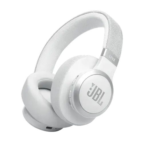 Casti Stereo Wireless On-Ear JBL Live 770NC, Bluetooth, ANC cu Smart Ambient, Microfon, Autonomie 65 ore (Alb)