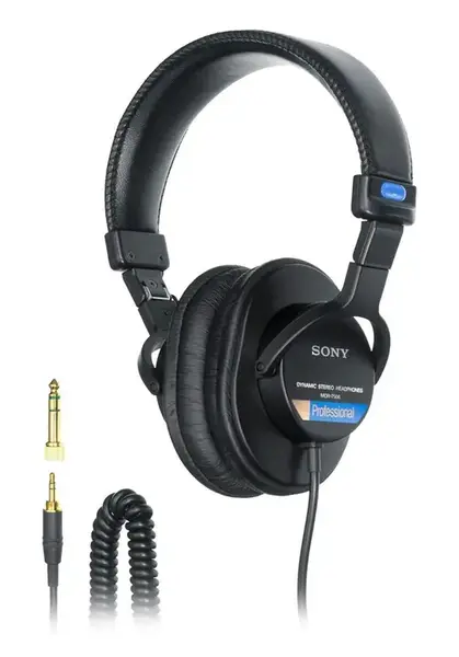 Casti Studio Stereo Sony MDR7506, Conector 3.5/6.35mm, Driver 40mm, Cablu 3m, Husa calatorie (Negru)