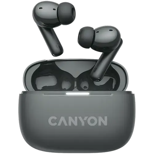 Casti True Wireless CANYON OnGo TWS-10 ANC+ENC, Bluetooth 5.3, ANC, 4 Microfoane, Fast-Pair (Gri)