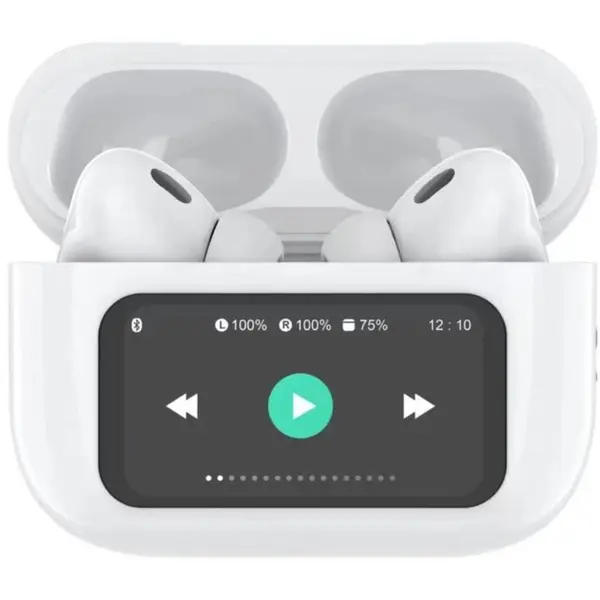 Casti True Wireless Celly Soundled, Display, Noise Canceling, Bluetooth, Alb