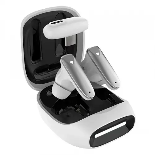 Casti True Wireless Fixed Pods, Bluetooth, Alb