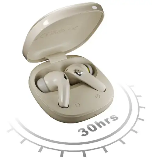 Casti True Wireless In Ear HiFuture Sonic Core, Bluetooth 5.4, ANC, ENC, Pana la 30 de ore autonomie, IPX5 (Bej)