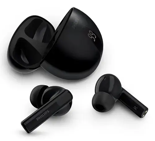Casti True Wireless In-Ear Philips TAT2520BK/00, Bluetooth, Noise Cancelling, Microfon, IPX4 (Negru)