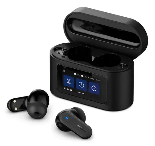 Casti True Wireless In-Ear Philips TAT6000BK/00, Bluetooth 5.4, Control tactil, 4 Microfoane, IPX5 (Negru)