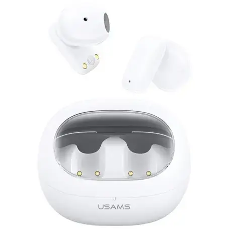 Casti True Wireless In-Ear USAMS Seria TD, Bluetooth 5.3, HFP, Microfon, Control apel/Mut (Alb)
