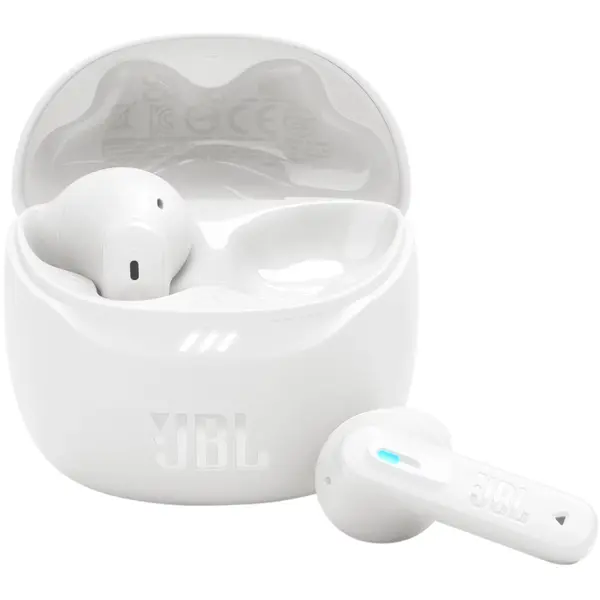 Casti True Wireless JBL Tune Flex 2, Bluetooth, ANC, Spatial Sound, Multi-point, IP54, Alb