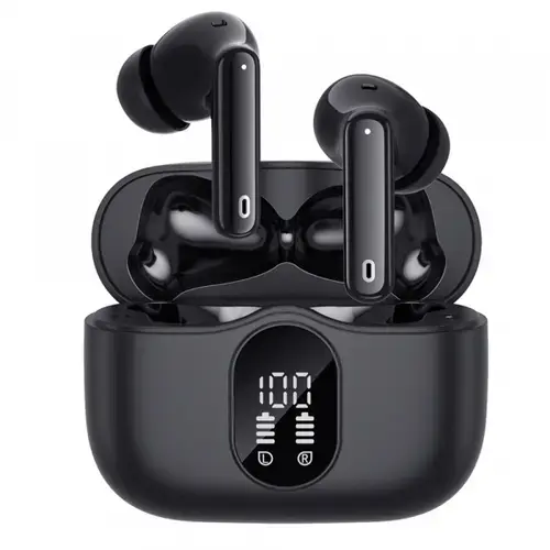 Casti True Wireless Techsuit CW3 WaveBeat 100, Bluetooth, ANC, Negru