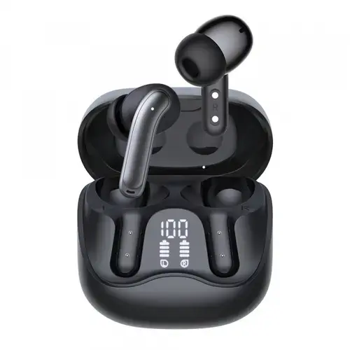 Casti True Wireless Techsuit CW5 EchoFit Pro, Bluetooth, ANC, MultiPoint, Negru