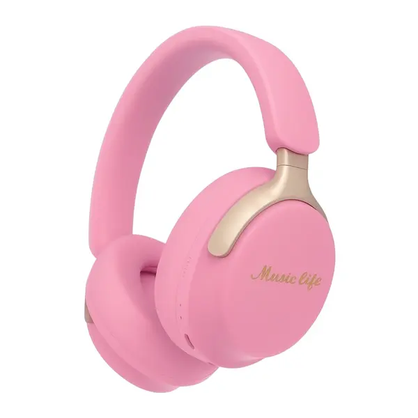 Casti Wireless AKZ 22 Over-Ear MusicLife, HD Stereo, Super Bass, Roz