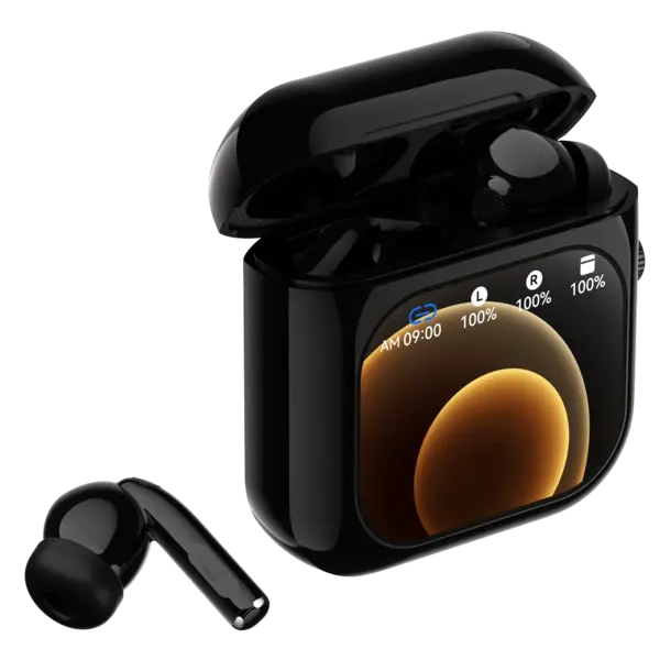 Casti Wireless Bluetooth cu Control Touch si Ecran LCD 2.01 inch, ANC, 512MB Stocare
