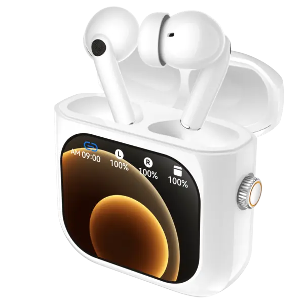Casti Wireless Bluetooth cu Control Touch si Ecran LCD 2.01 inch, ANC, 512MB Stocare