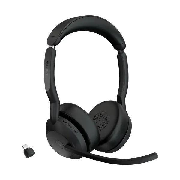 Căști wireless cu microfon Jabra - Evolve2 55, ANC, MS, negru