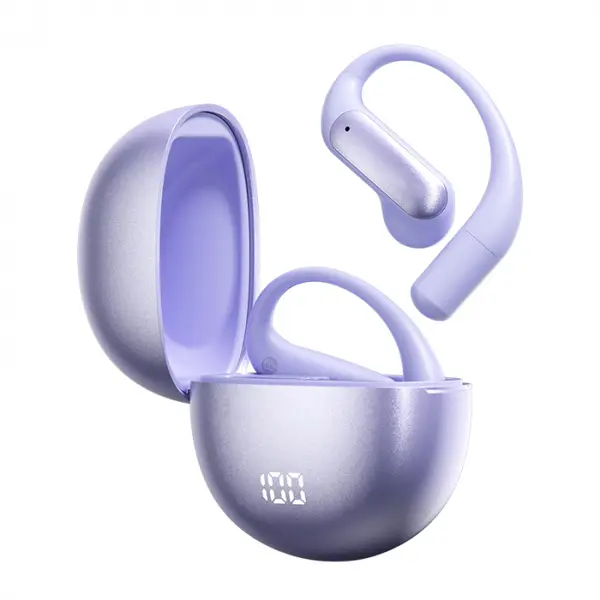 Casti wireless cu traducere AI iSEN M118, Mov, Bluetooth v5.4, Microfon integrat, Sunet HIFI, Afisaj digital al bateriei, Incarcare rapida Type-C, Inregistrare + Traducere + Transcriere