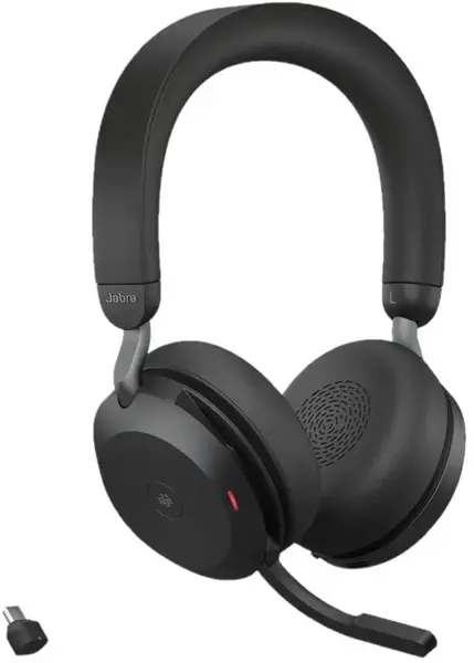 Casti Wireless Jabra Evolve2 75 MS Stereo, USB Type-C, Microfon (Negru)