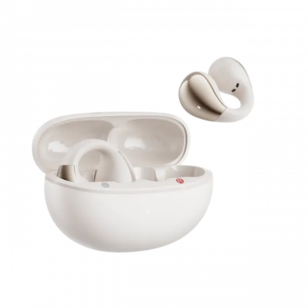 Casti wireless open ear QCY Crossky C30 TWS Alb sport cu cutie de incarcare, Bluetooth 5.4, Control tactil, IPX4