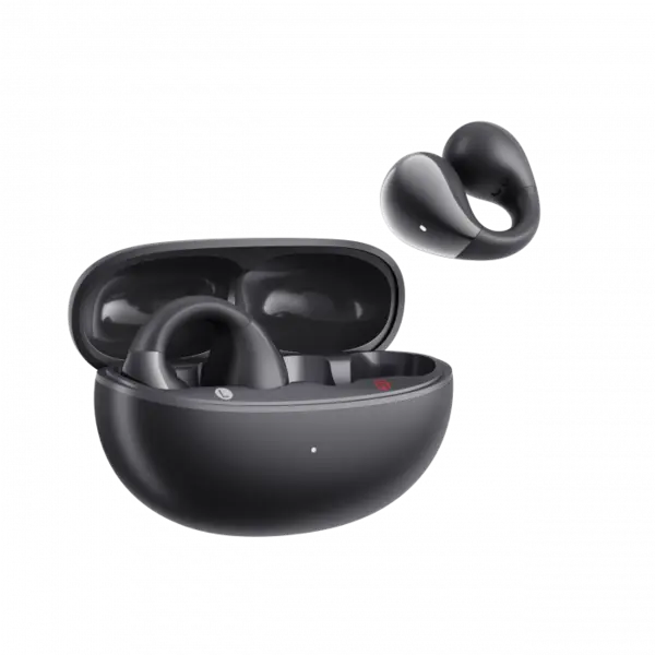 Casti wireless open ear QCY Crossky C30 TWS Negru sport cu cutie de incarcare, Bluetooth 5.4, Control tactil, IPX4