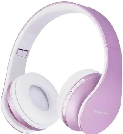 Căști wireless PowerLocus - P1, alb/mov