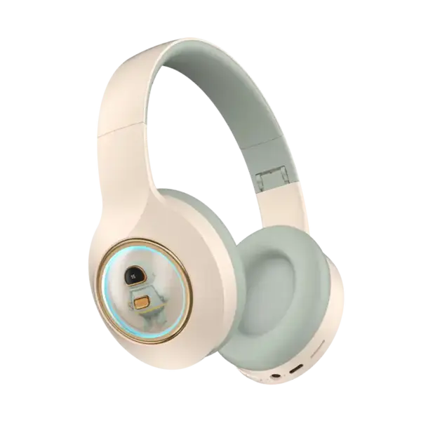Casti wireless YDM55 iluminate LED, design desene animate