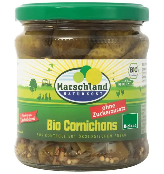 Castraveti cornison bio in otet, 300/190 g