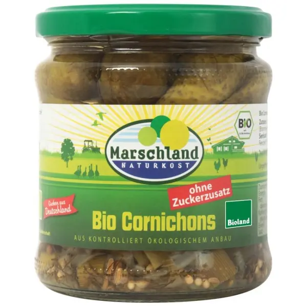 Castraveti Cornison BIOin Otet, 300 g / 190 g, Marschland Naturkost