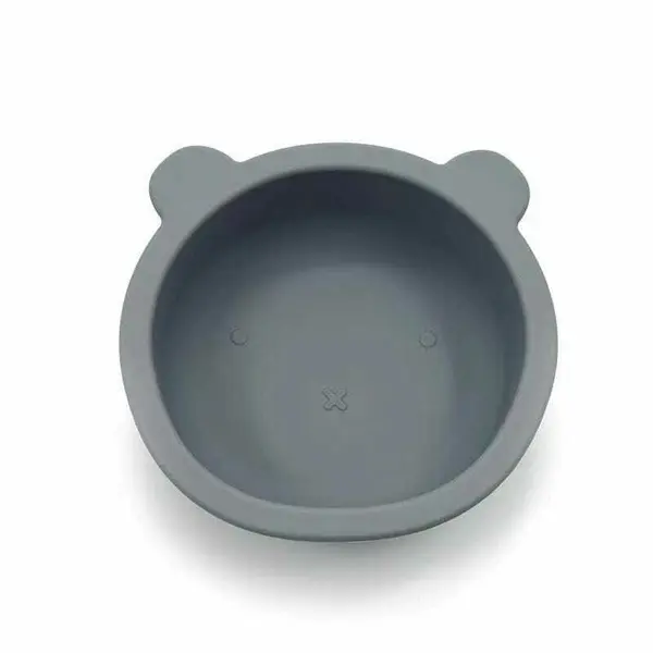 Castron cu urechi de ursulet Bocioland, cu ventuze, silicon, fara BPA, 6-36 luni, Grey