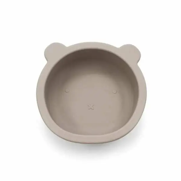 Castron cu urechi de ursulet Bocioland, cu ventuze, silicon, fara BPA, 6-36 luni, Dark Beige