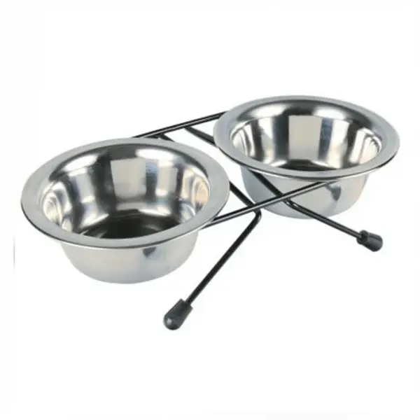 Castron din inox dublu 4Dog 2 x 0,95L