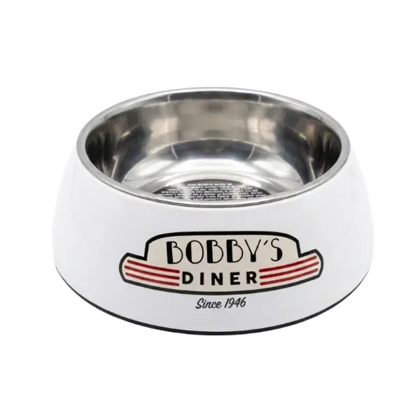 Castron pentru caini Bobby Diner, Alb, 940 ml, Melamina