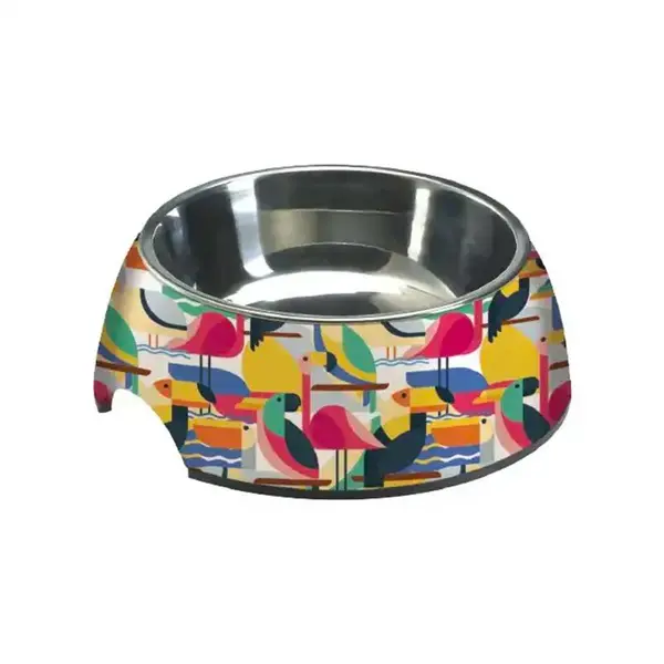 Castron pentru caini Croci Tucan, 400 ml, otel si melamina