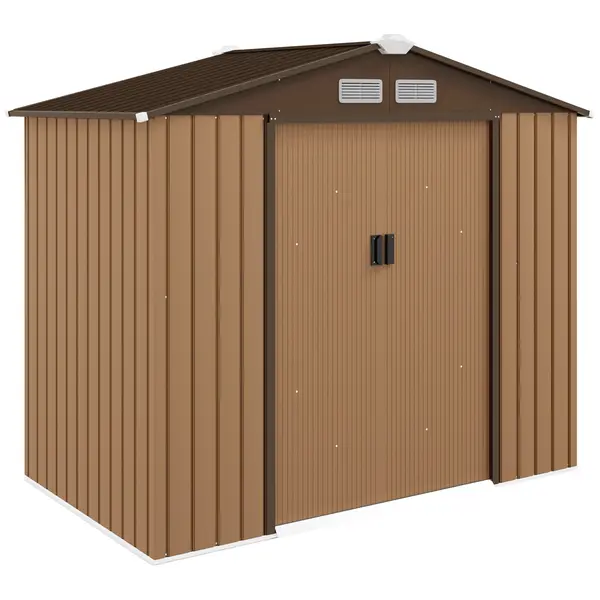 Casuta pentru Gradina, sopron pentru Unelte, magazie din Lamiera de Otel, pentru depozitare si organizare 213x127x185cm Outsunny | Aosom RO