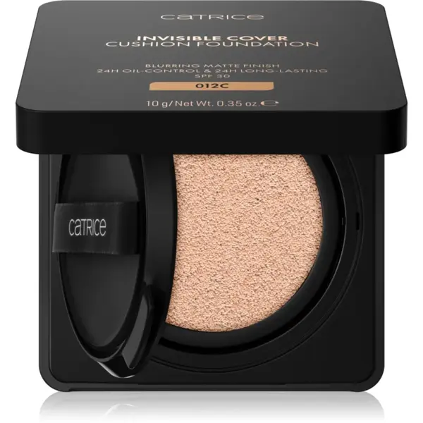 Catrice Invisible Cover Cushion Foundation machiaj matifiant în burete SPF 30 culoare 012C 10 g