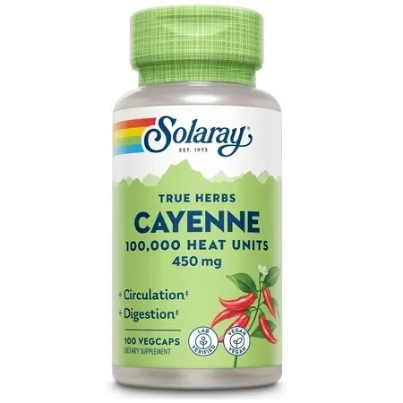 Cayenne Ardei Iute 450mg, 100 capsule – Secom
