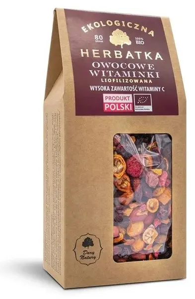 Ceai bio de fructe liofilizate, 80 g, Dary Natury