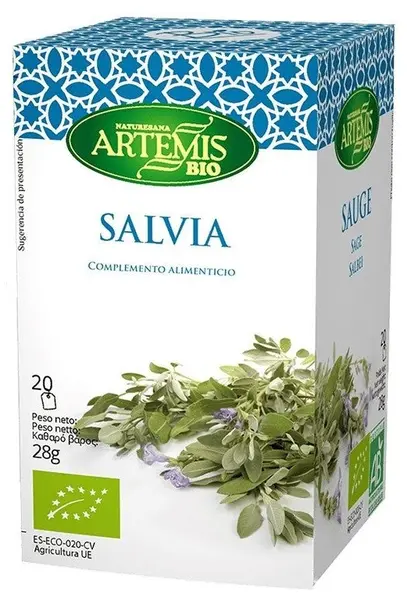 Ceai bio din plante de salvie (ceai de grădină), 20 pliculețe filtrante, Artemis Bio