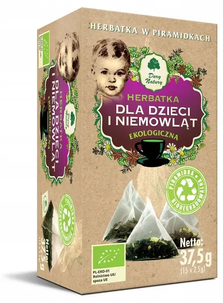 Ceai bio din plante pentru copii și sugari, 15 plicuri, Dary Natury