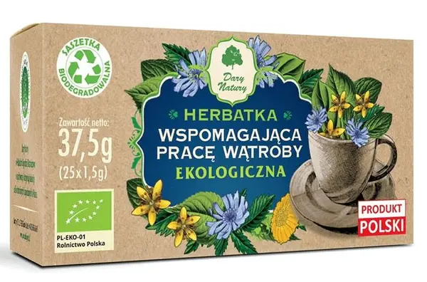 Ceai bio din plante pentru susținerea ficatului, 25 plicuri, Dary Natury