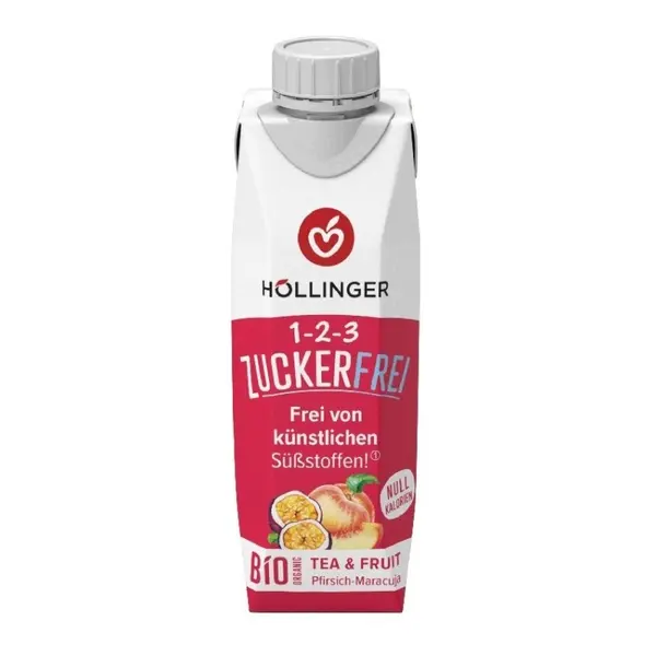 Ceai Bio fara Zahar, cu Piersici si Maracuja, 300 ml, Hollinger