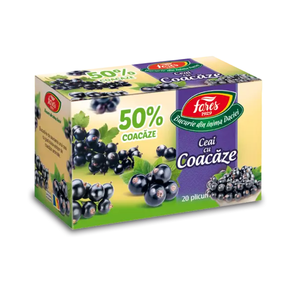 Ceai coacaze, 20 plicuri, Fares
