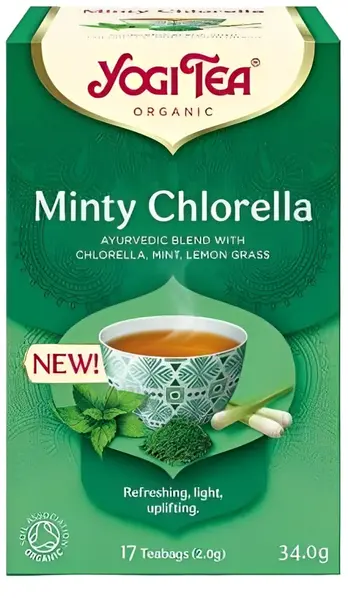 Ceai de mentă și chlorella, 17 pliculețe, Yogi Tea