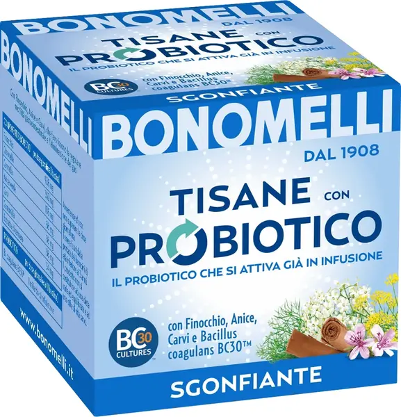 Ceai din plante cu probiotice, 10 plicuri, Bonomelli