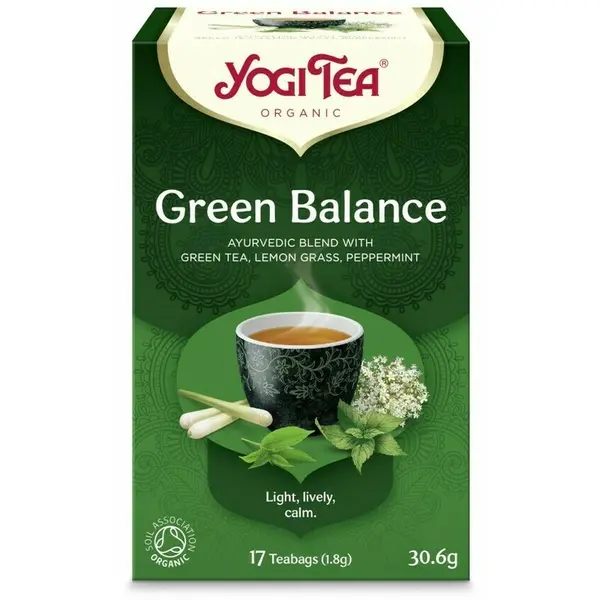 Ceai echilibru verde, bio, 17 pliculete, 30,6g, YogiTea
