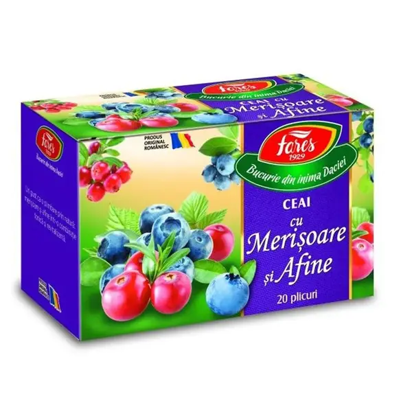 Ceai Fares Afine si Merisor 20 plicuri/cutie Ceai Fares Afine si Merisor 20 plicuri/cutie