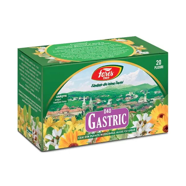 Ceai Gastric D40, 20 plicuri, Fares
