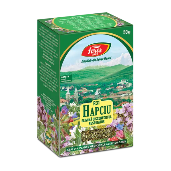 Ceai Hapciu elimina disconfortul respirator, 50g, Fares